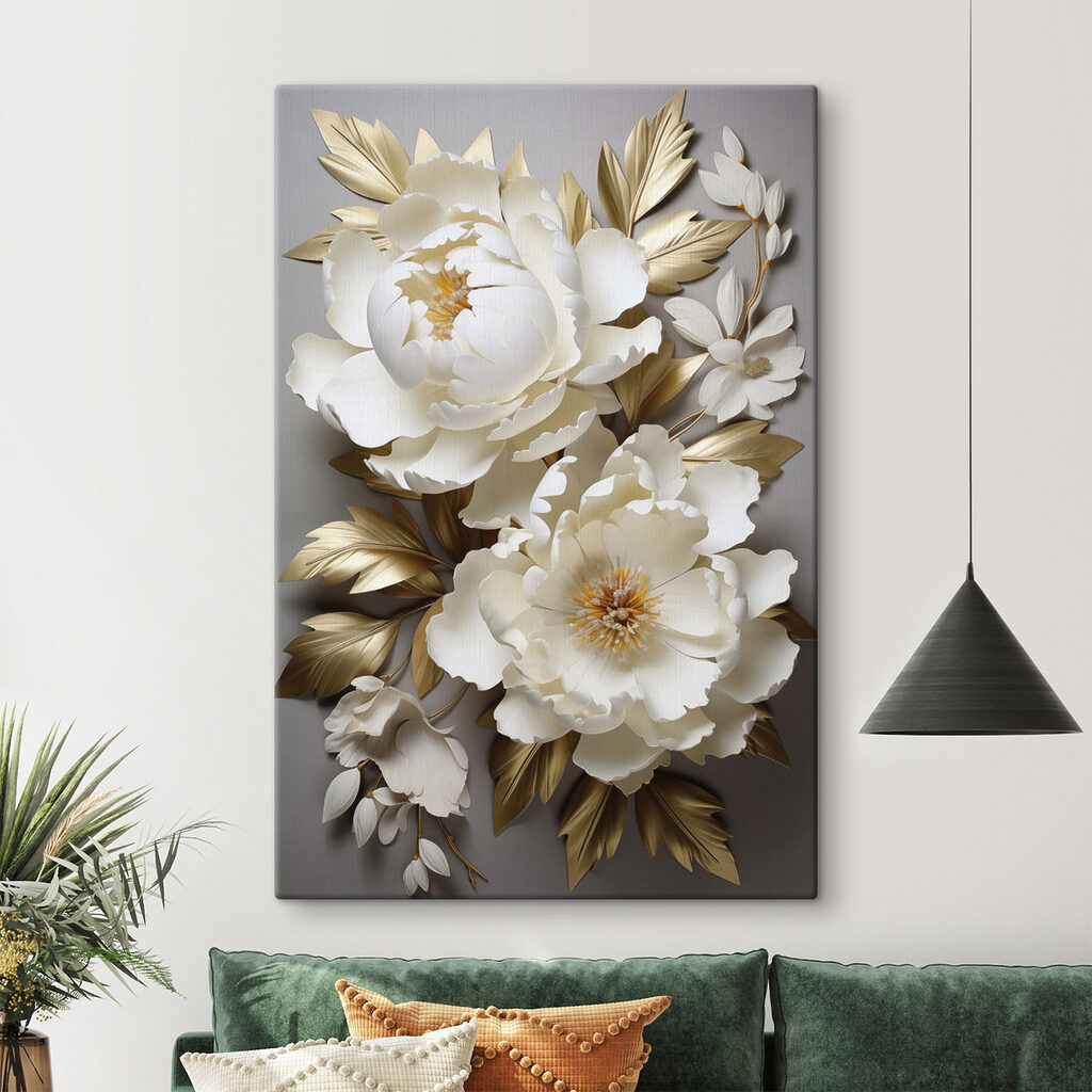 Elegant floral arrangement with lush leaves Elegant floral arrangement with lush leaves