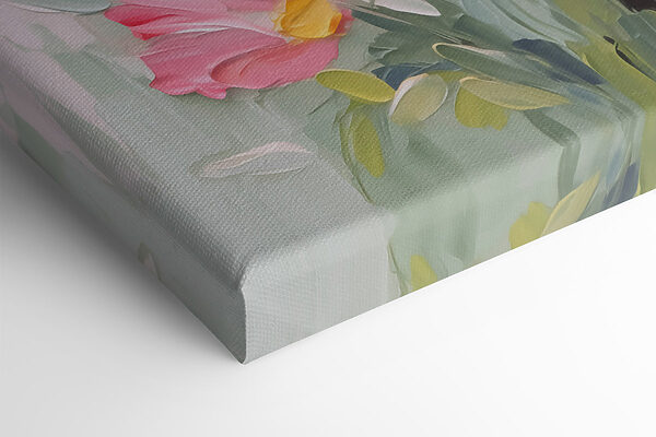 Painting of flowers on a white surface Painting of flowers on a white surface