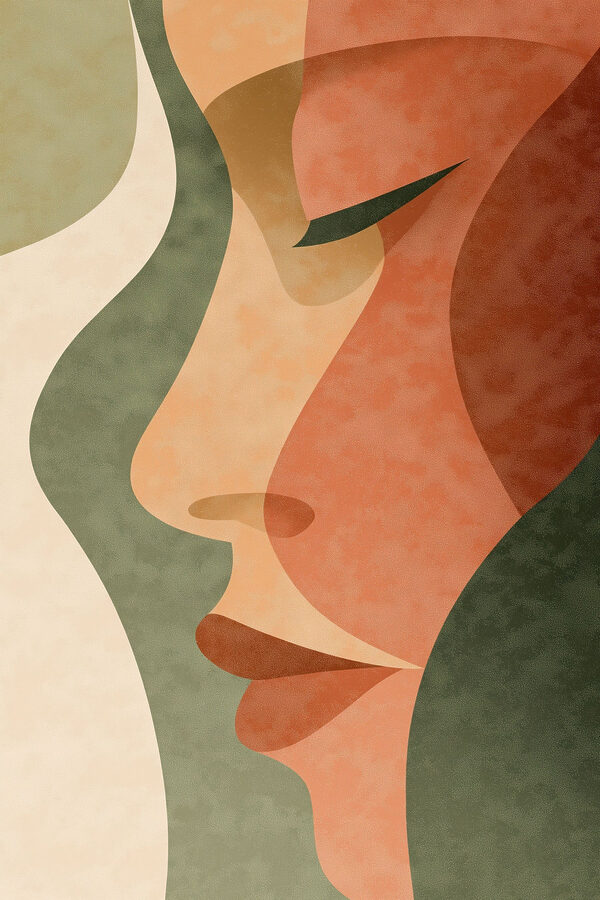 Abstract profile in soft colors Abstract profile in soft colors