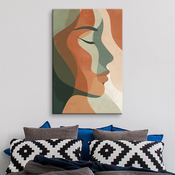 Woman's face with colorful hair