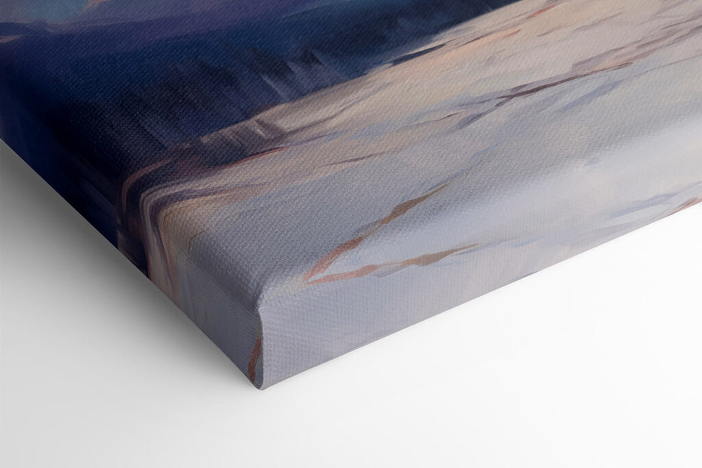 Painting of a mountain range with a lake and trees Painting of a mountain range with a lake and trees