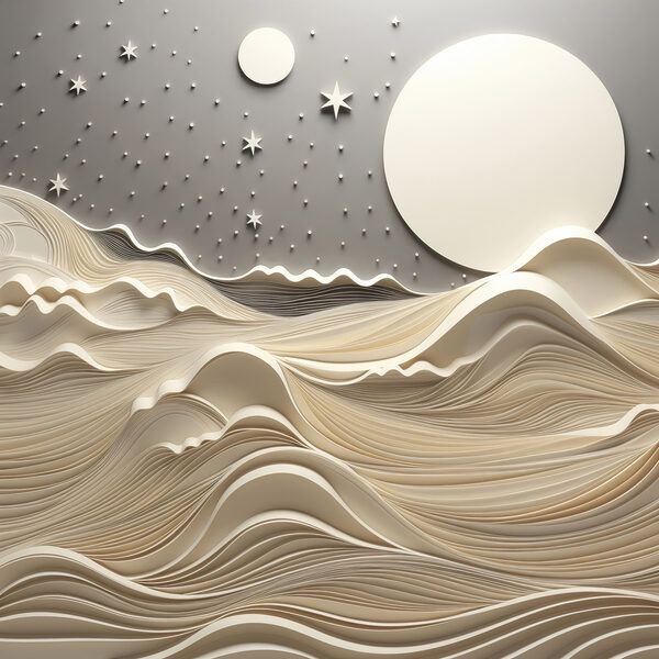 Moon over a desert