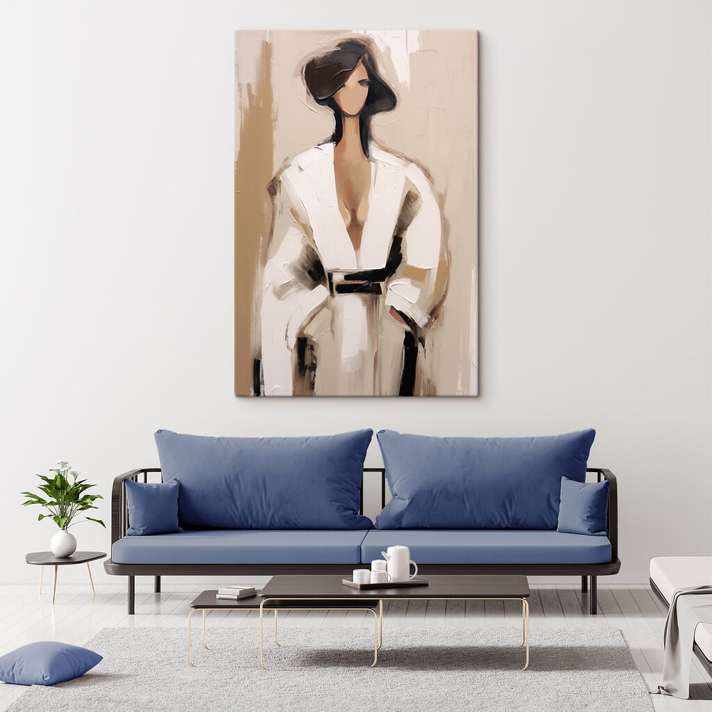 Painting of a woman in a white robe