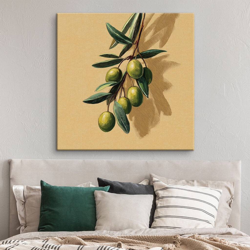 Green fruit on a branch Green fruit on a branch
