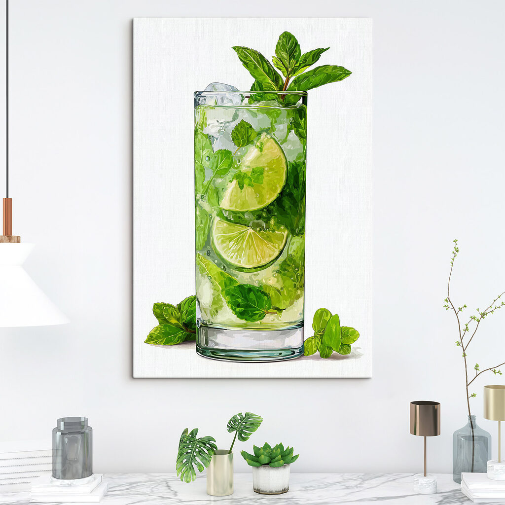 Glass with a drink and limes Glass with a drink and limes
