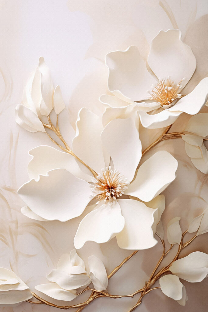 Delicate florals in soft hues