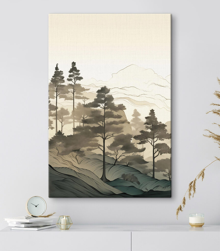 Landscape with trees and mountains Landscape with trees and mountains