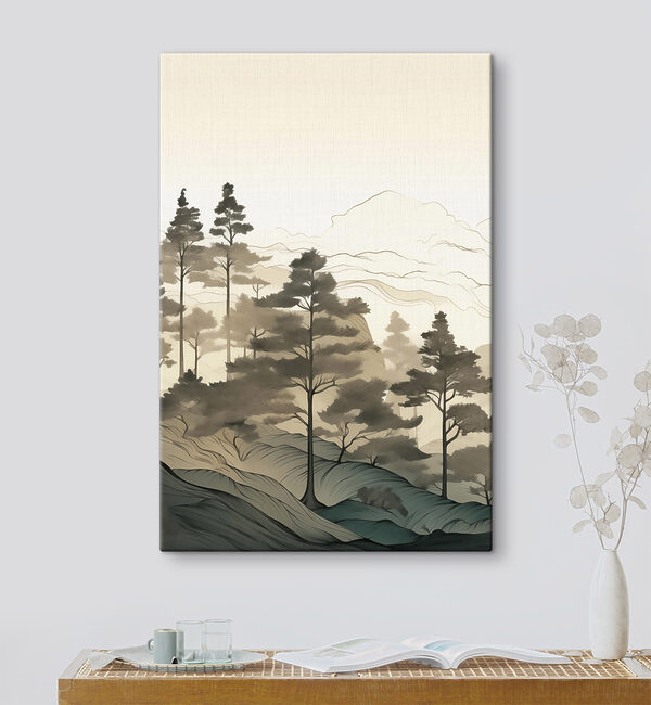 Landscape with trees and mountains Landscape with trees and mountains