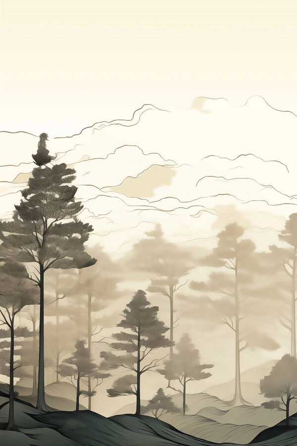 Group of trees in a forest Group of trees in a forest
