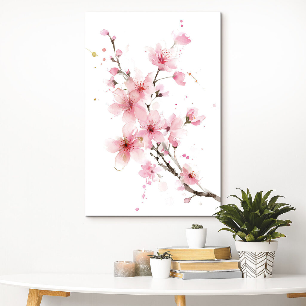 Watercolor of pink flowers