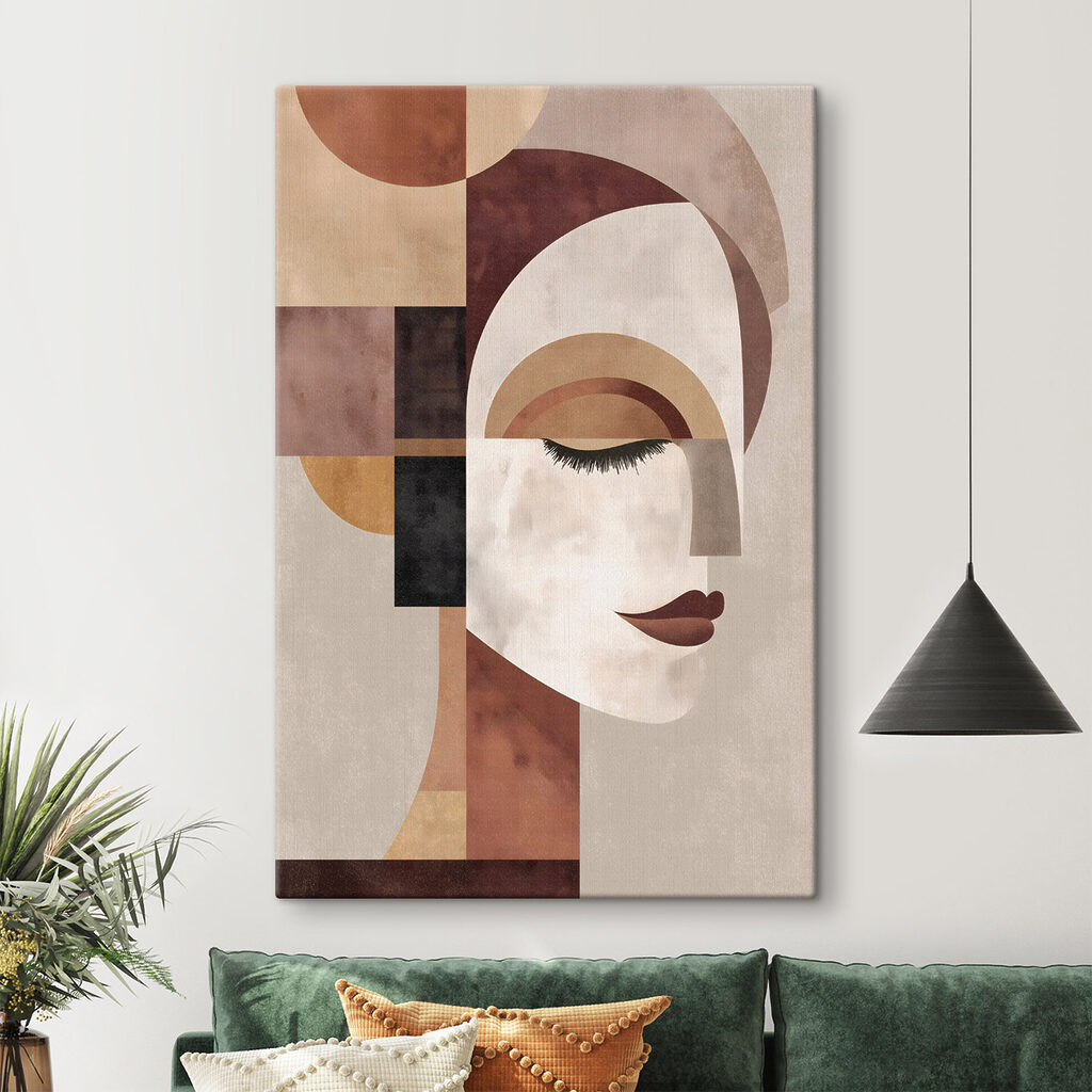 Woman's face with different colors