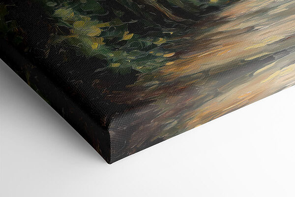 Painting of a path through a forest Painting of a path through a forest