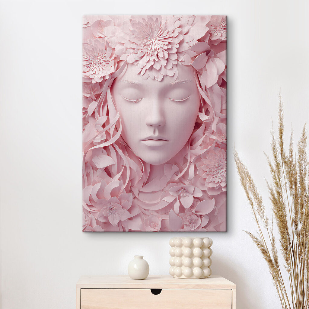 Face made of paper flowers Face made of paper flowers