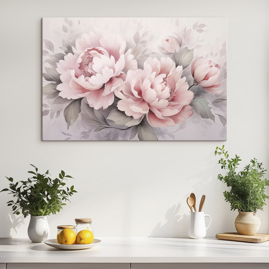 Painting of flowers on a white background