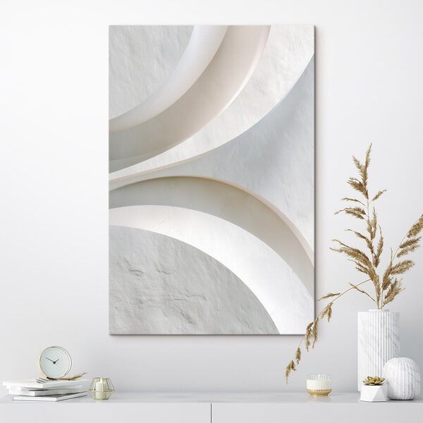 White wall with curved lines