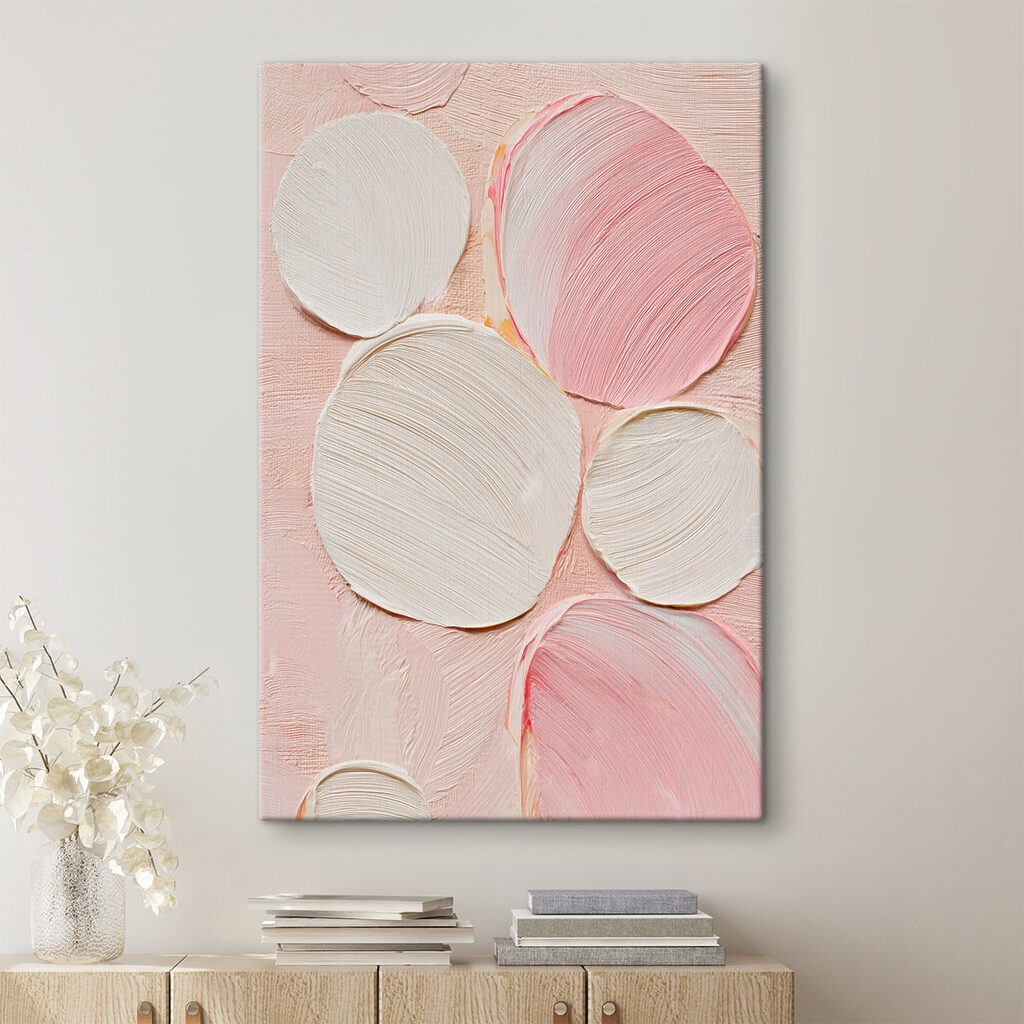 Group of white and pink circles