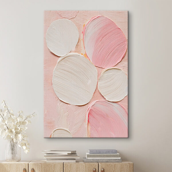 Group of white and pink circles