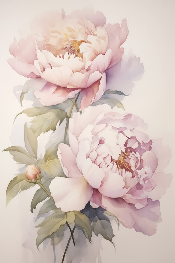 Painting of pink flowers Painting of pink flowers