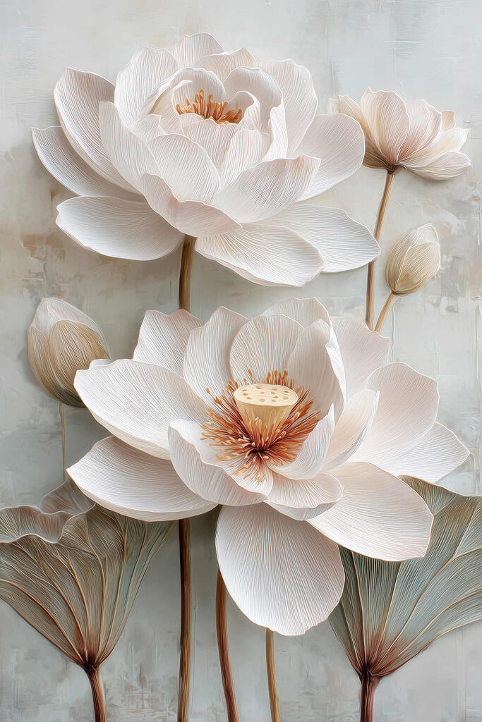 Delicate blooms in soft pastel tones