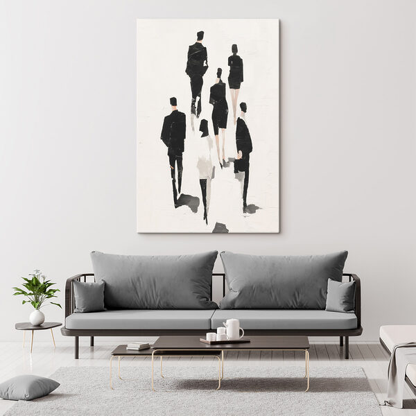 Group of people in black and white Group of people in black and white