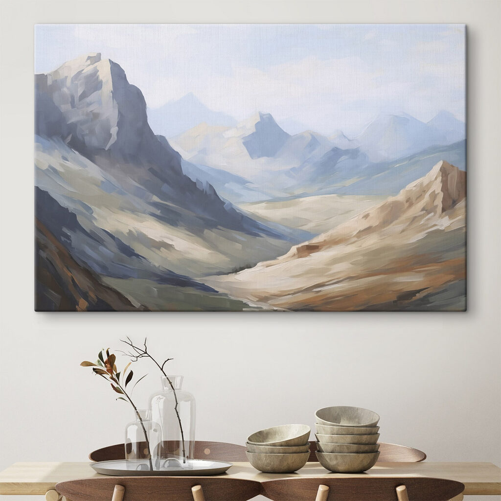 Painting of a mountain range Painting of a mountain range