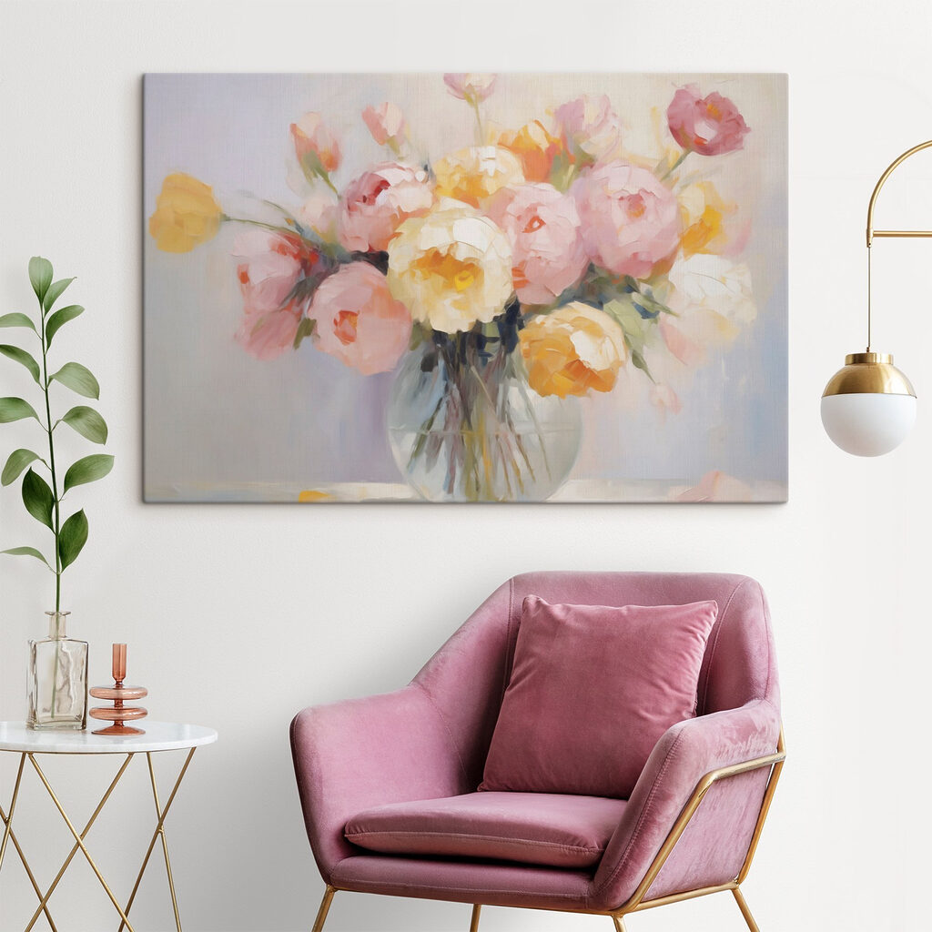 Painting of flowers in a vase