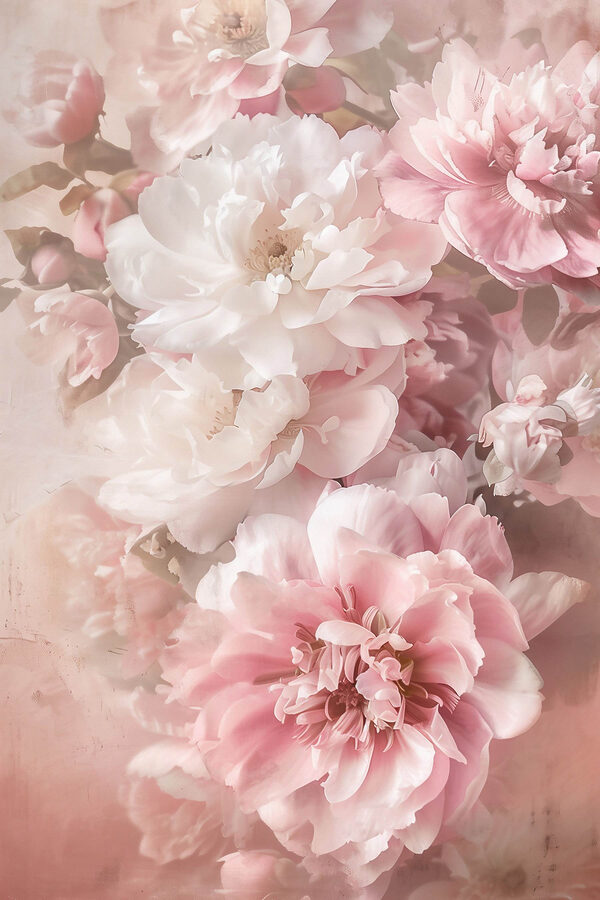Group of pink and white flowers