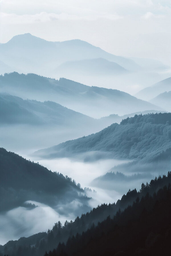 Foggy mountain range Foggy mountain range