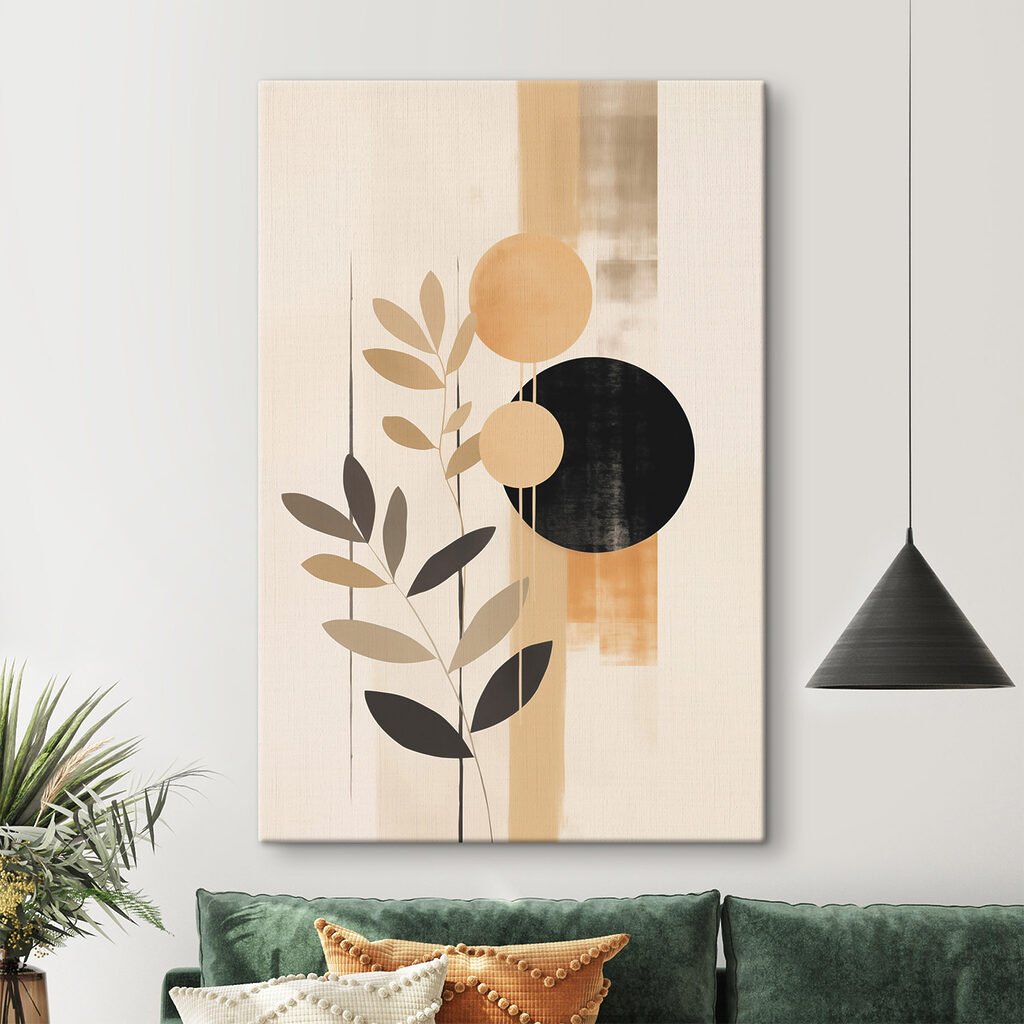 Painting of a plant with circles and leaves