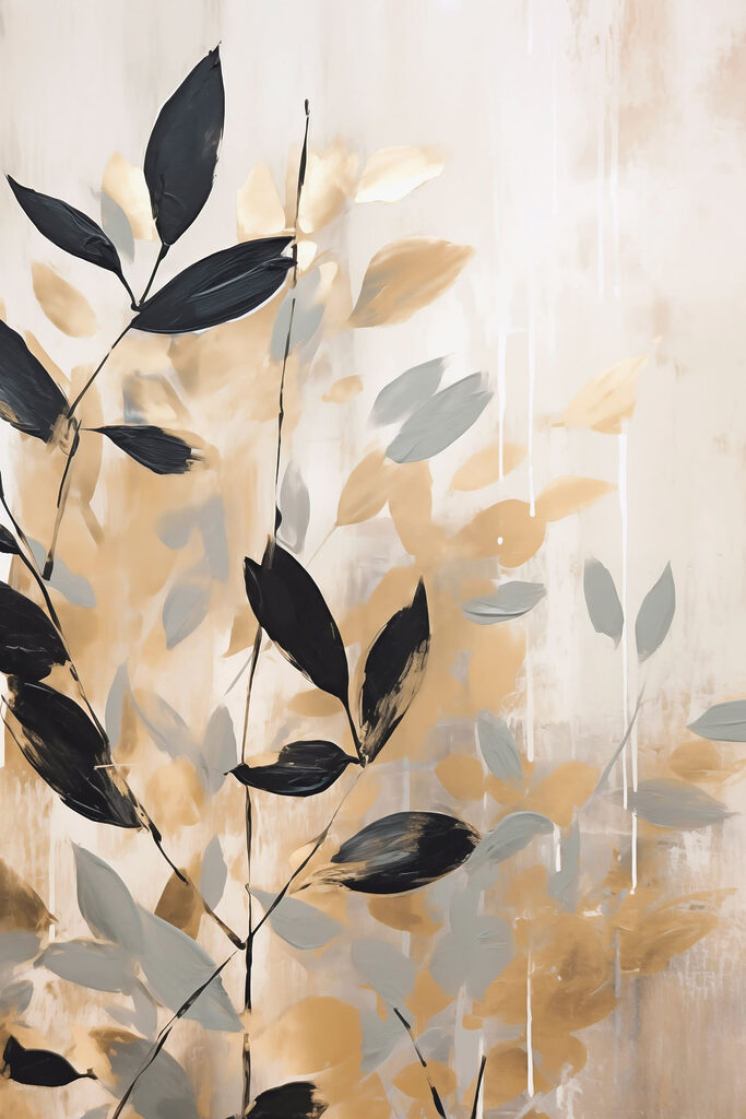 Painting of leaves on a wall Painting of leaves on a wall
