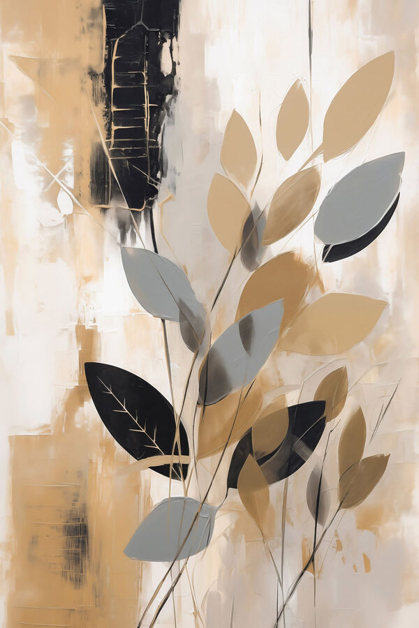 Painting of leaves on a wall Painting of leaves on a wall