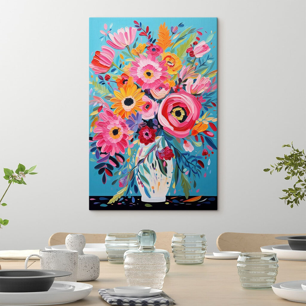 Painting of flowers in a vase Painting of flowers in a vase