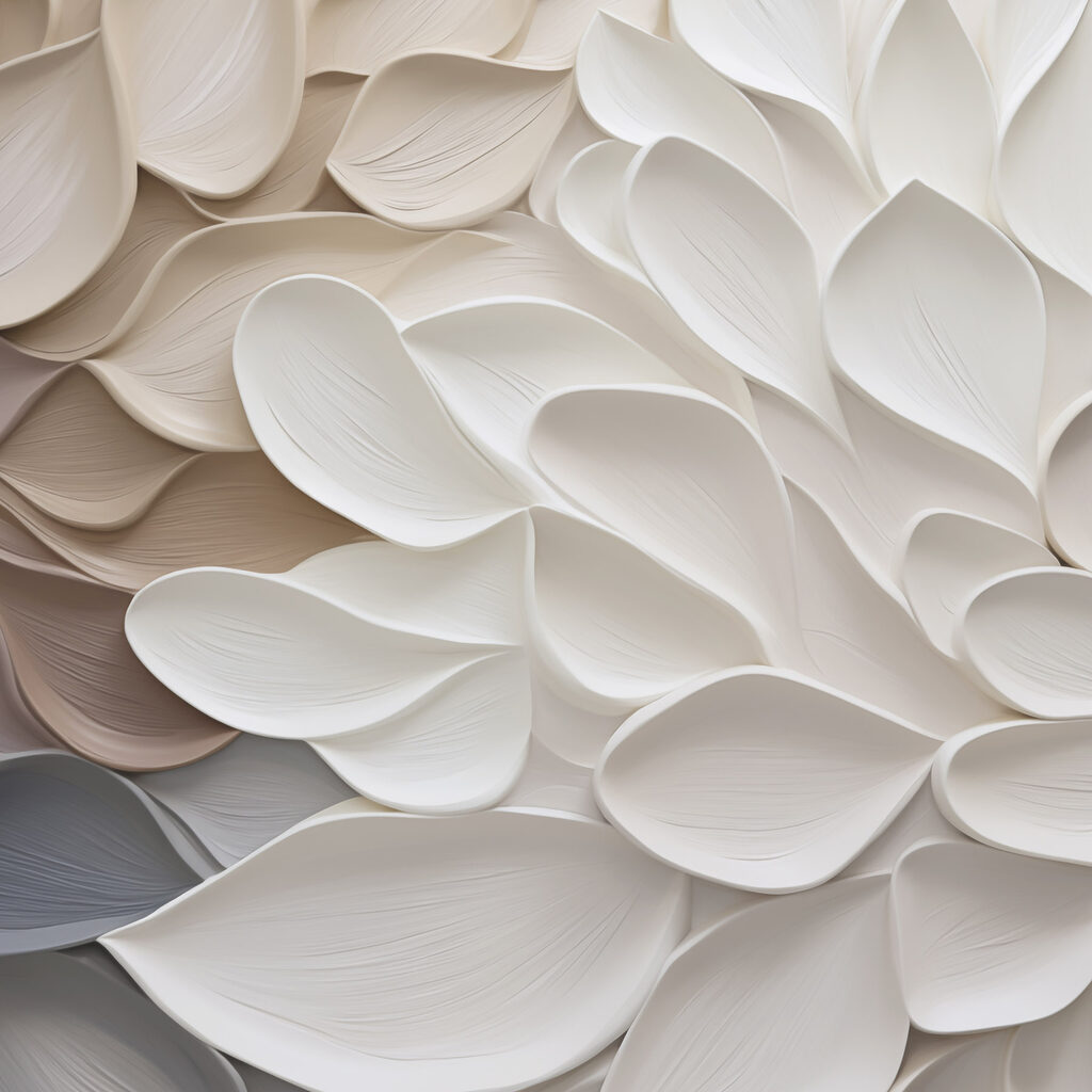 Soft, flowing shapes in subtle hues