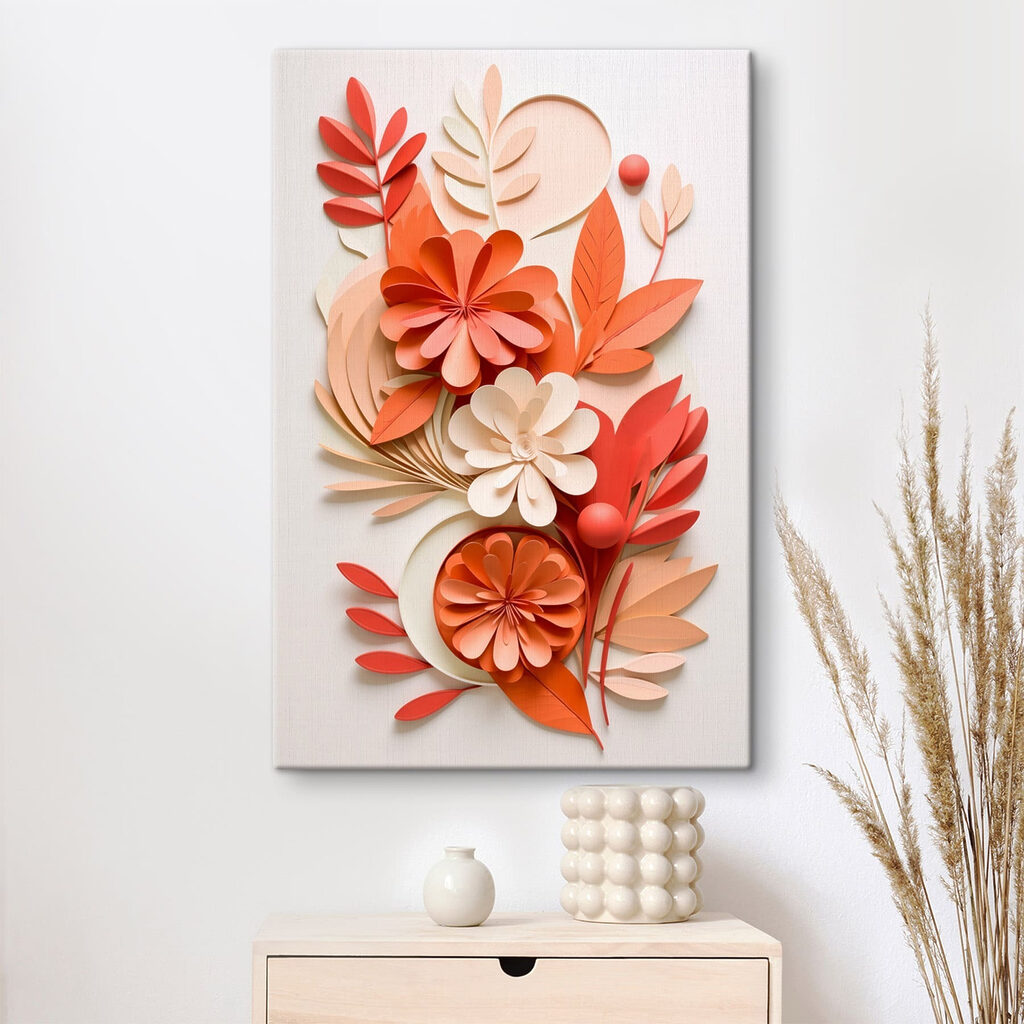 Paper flowers and leaves Paper flowers and leaves