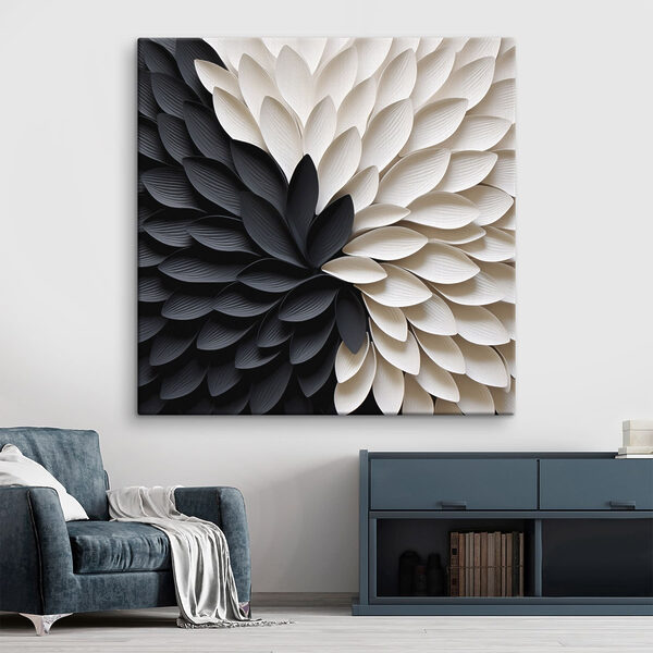 Картина Black and white flower (Артикул: s48604) Картина Black and white flower (Артикул: s48604)