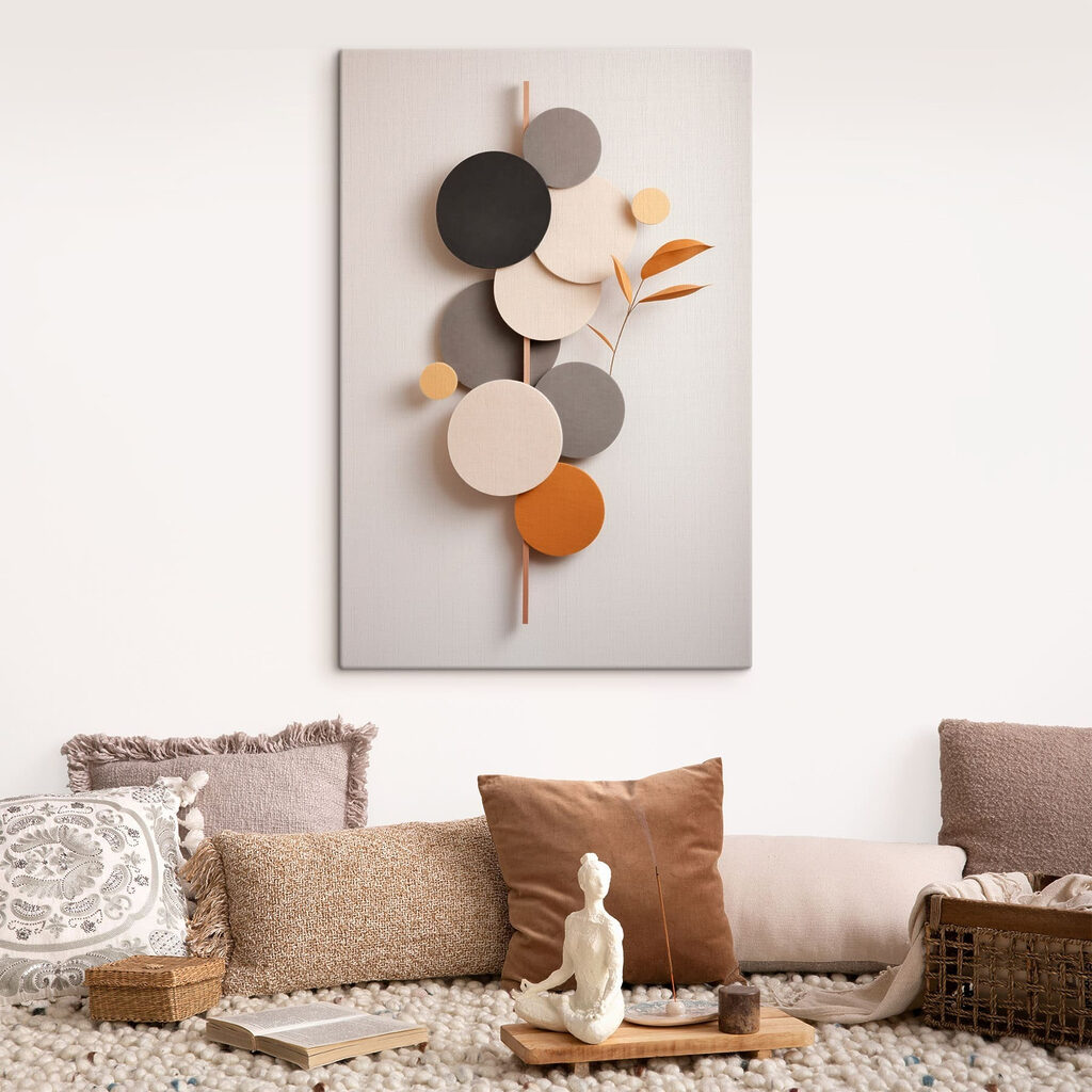 Group of circles with a leaf on a stick