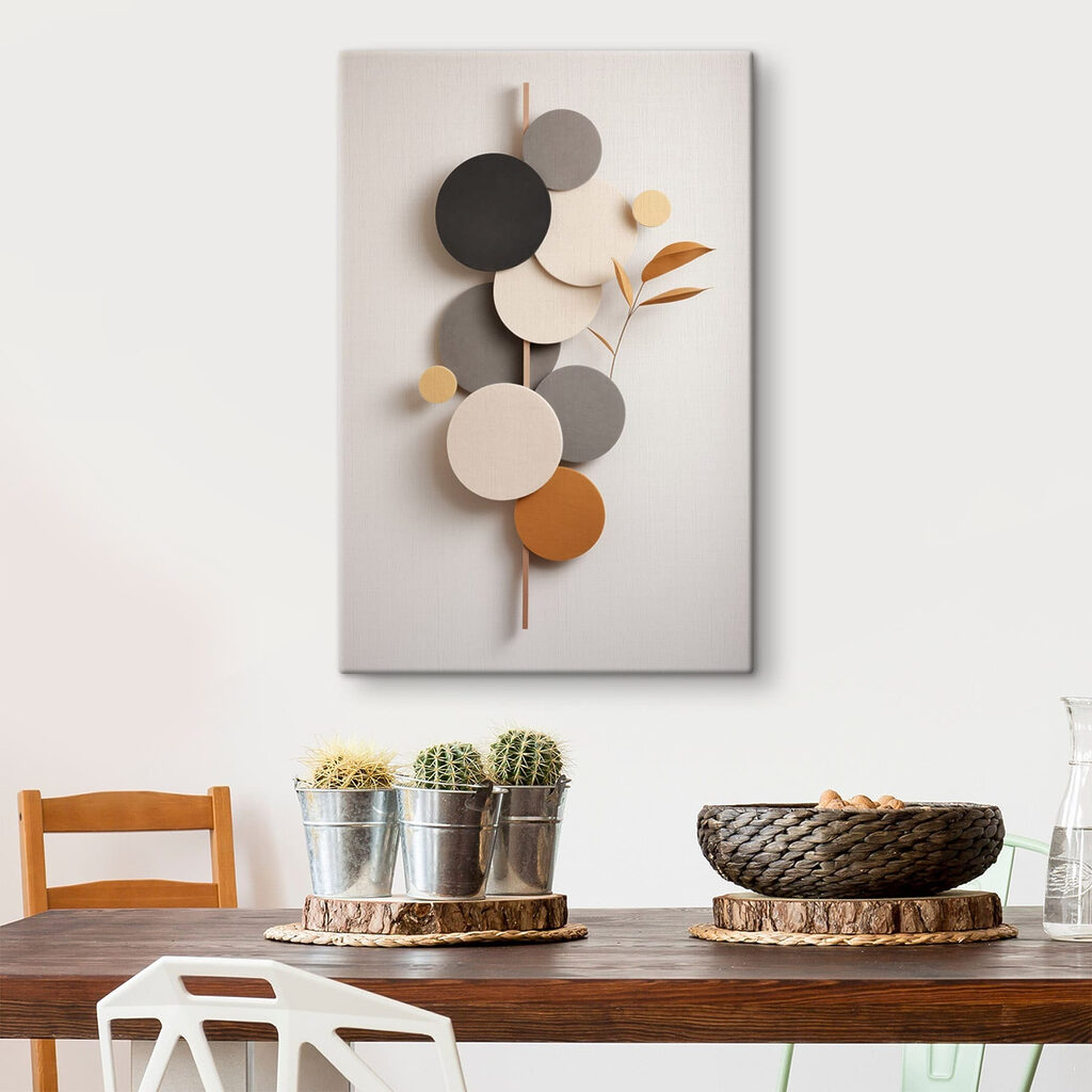 Group of circles with a leaf on a stick
