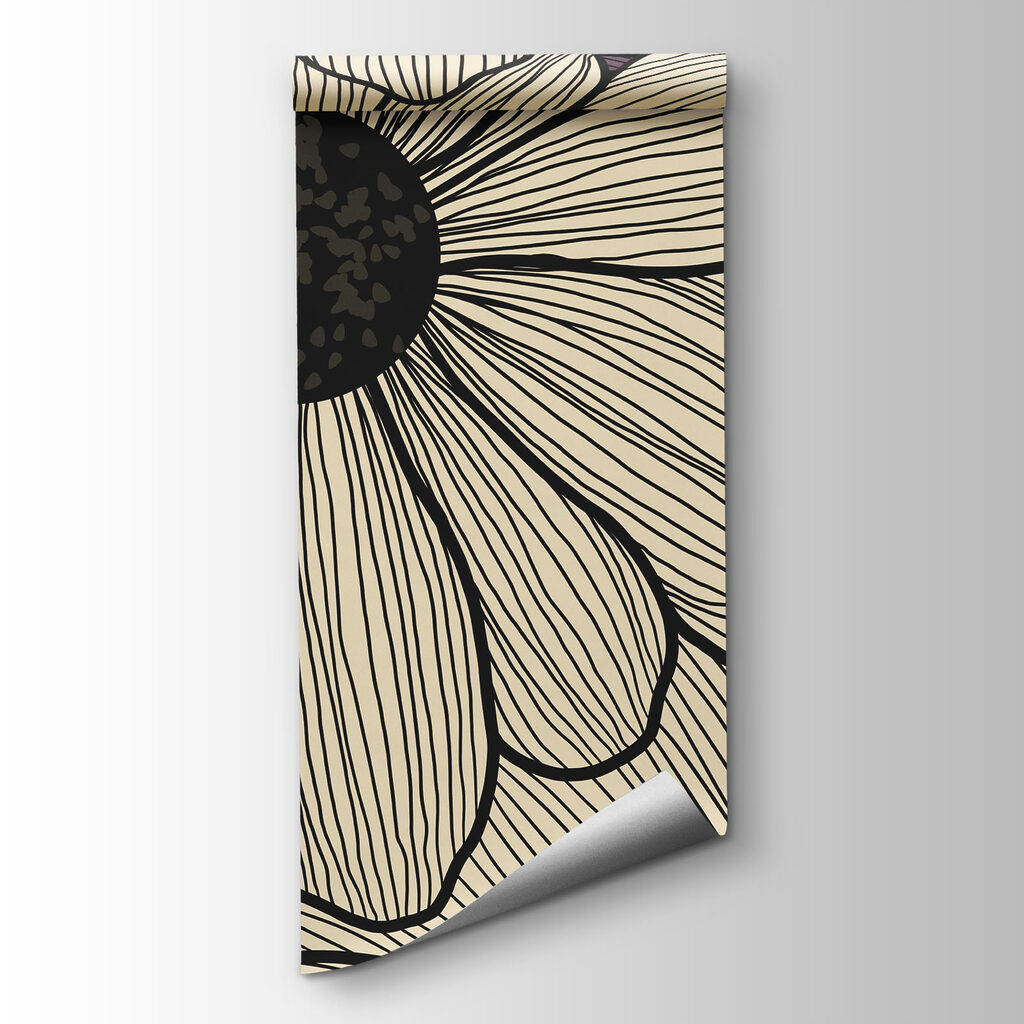 Vibrant floral design with dark tones