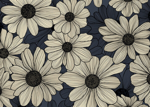 Group of flowers on a blue background