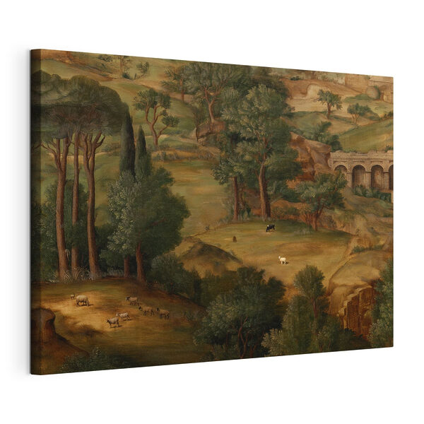 Картина Картина із зображенням пейзажу з деревами та тваринами (Артикул: s49675) Картина Картина Картина із зображенням пейзажу з деревами та тваринами (Артикул: s49675)