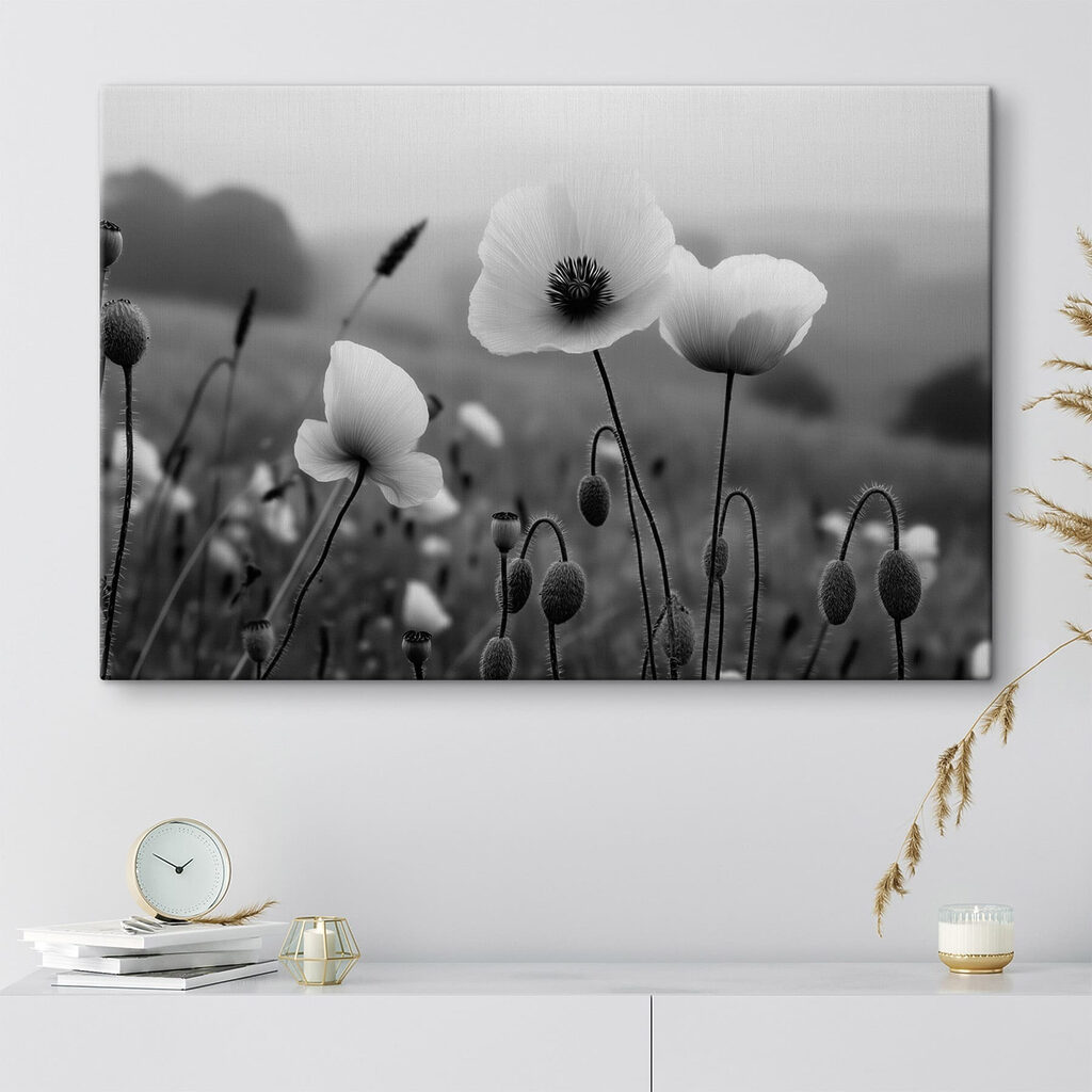 Delicate blooms in serene landscape