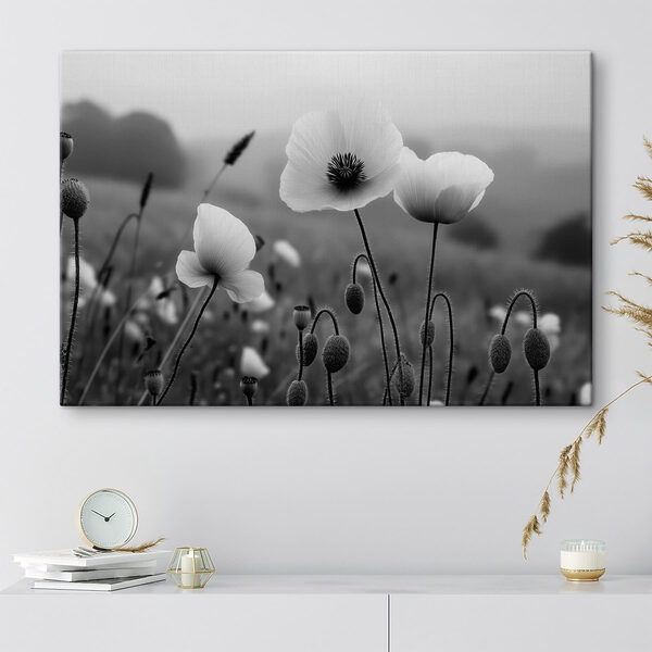 Delicate blooms in serene landscape
