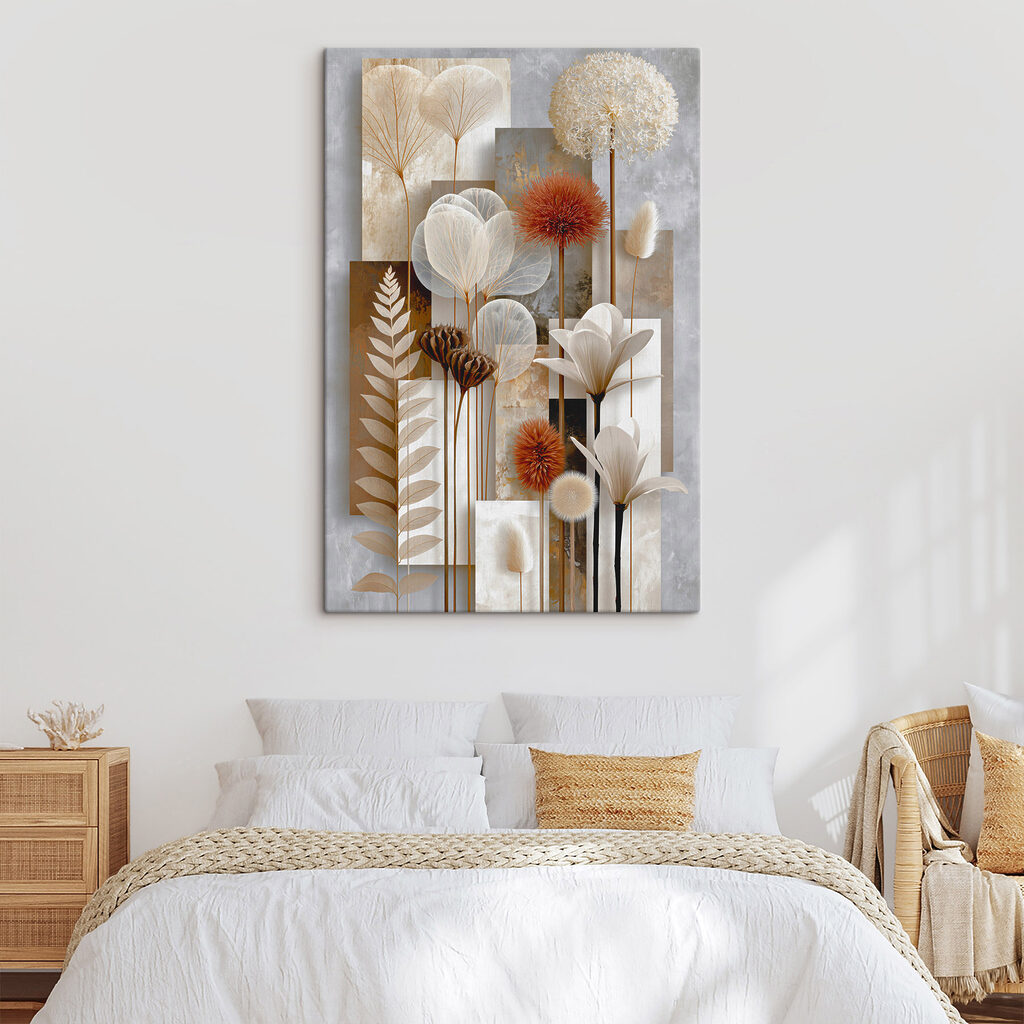 Wall art of flowers and plants