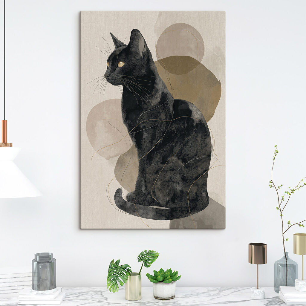 Black cat with yellow eyes Black cat with yellow eyes