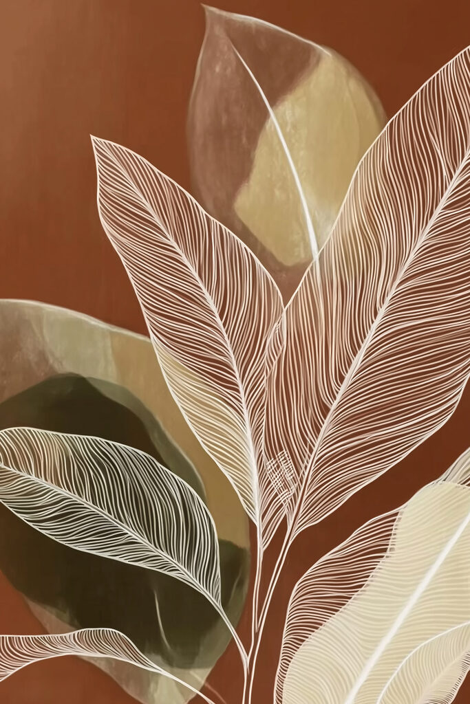 Vibrant leaves against earthy tones Vibrant leaves against earthy tones