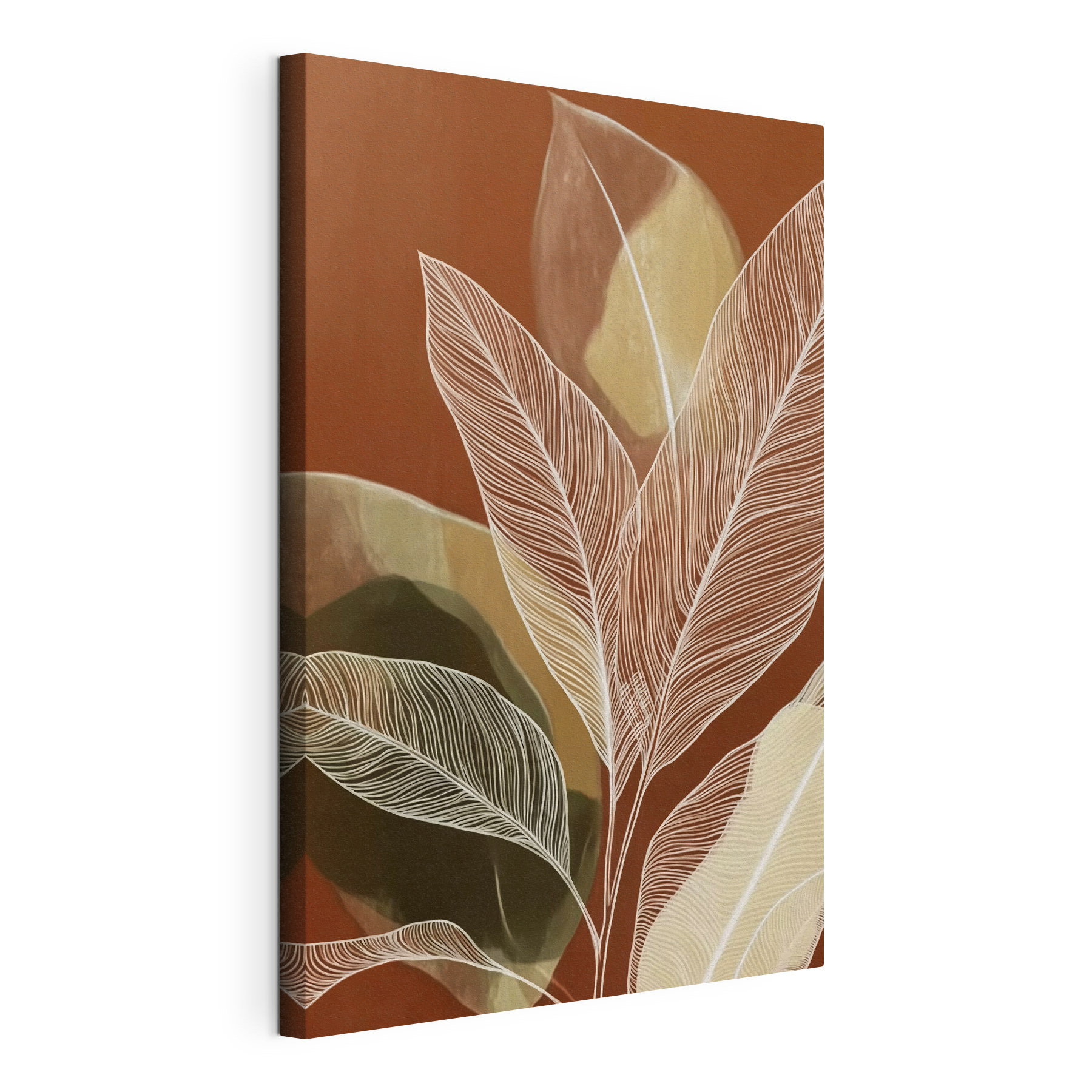 Vibrant leaves against earthy tones Vibrant leaves against earthy tones