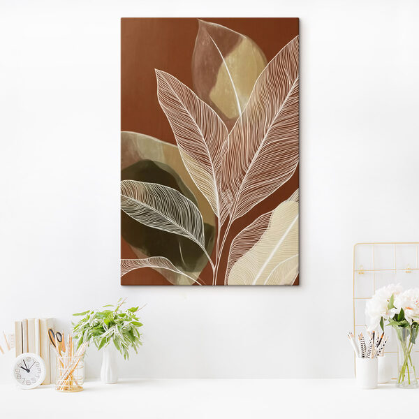 Vibrant leaves against earthy tones Vibrant leaves against earthy tones