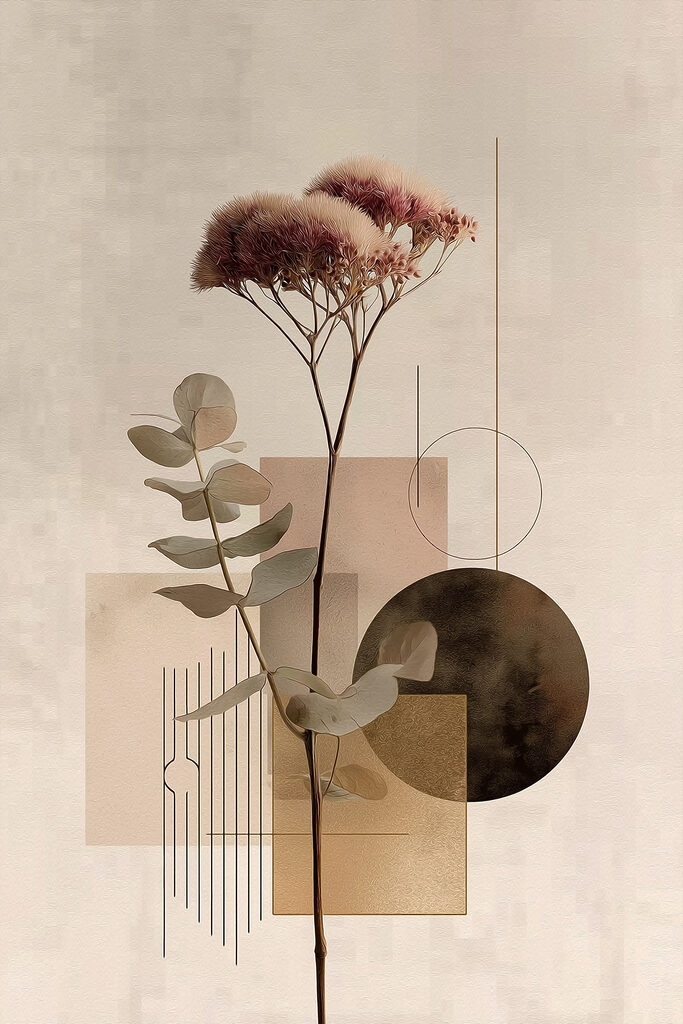 Plant with leaves and circles Plant with leaves and circles
