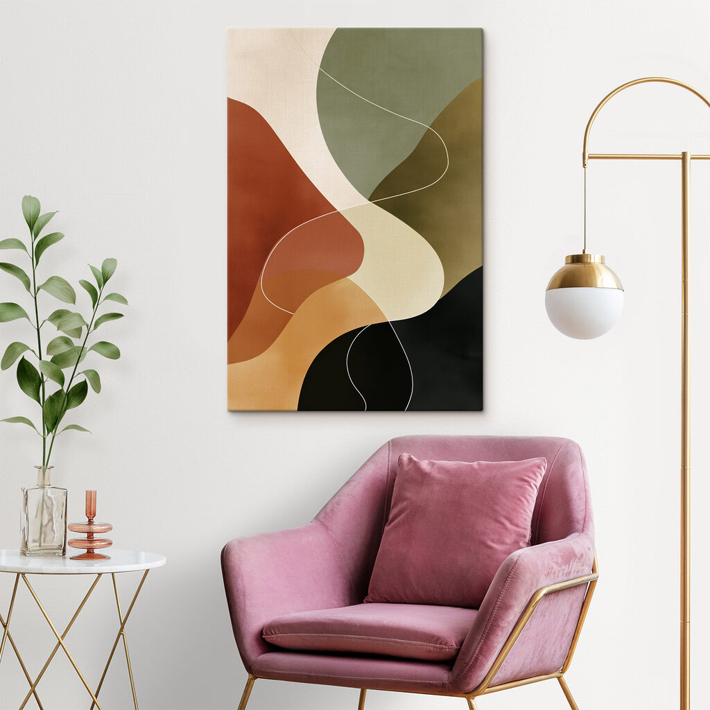 Colorful art piece with white lines Colorful art piece with white lines