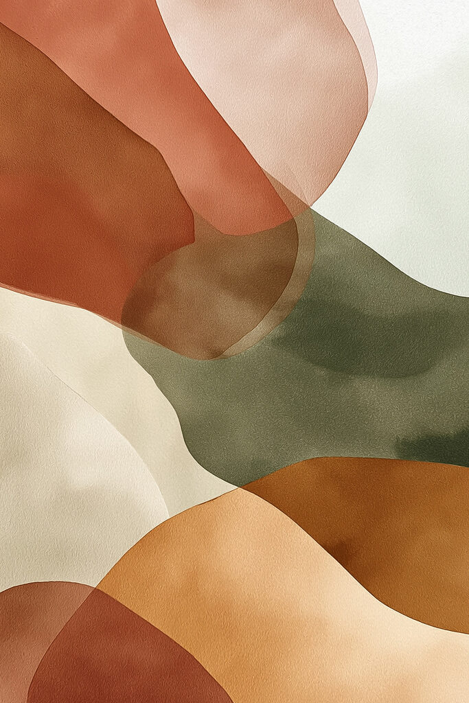 Flowing shapes in warm hues Flowing shapes in warm hues